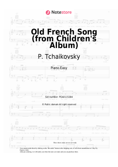undefined P. Tchaikovsky - Old French Song (from Children's Album)