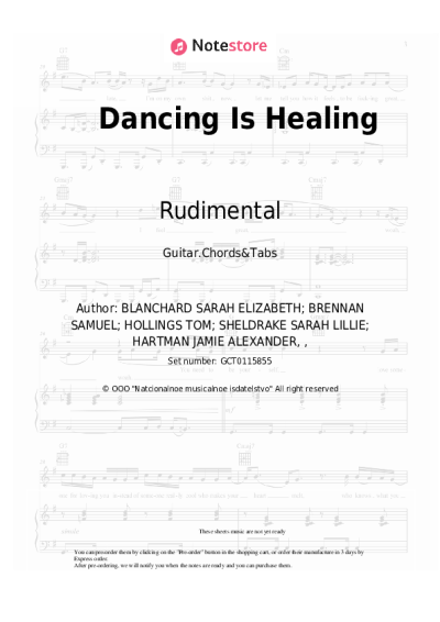 Sheet music, chords Rudimental, Charlotte Plank, Vibe Chemistry - Dancing Is Healing