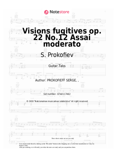 undefined S. Prokofiev - Visions fugitives op. 22 No.12 Assai moderato