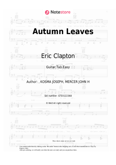 undefined Eric Clapton - Autumn Leaves