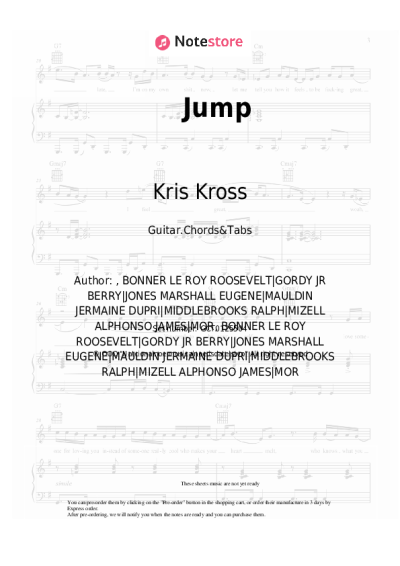 Sheet music, chords Kris Kross - Jump