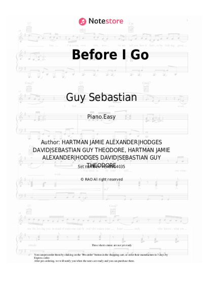 undefined Guy Sebastian - Before I Go