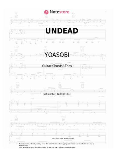 Sheet music, chords YOASOBI - UNDEAD