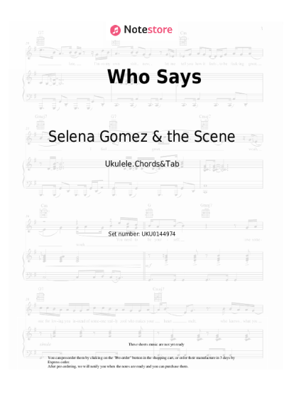 Sheet music, chords Selena Gomez & the Scene - Who Says