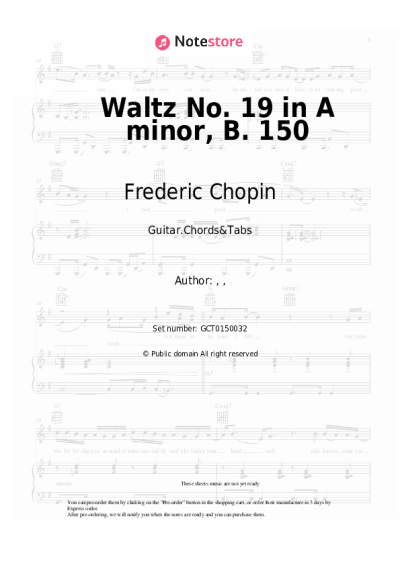 undefined Frederic Chopin - Waltz No. 19 in A minor, B. 150