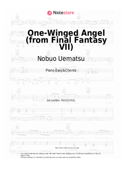 Sheet music, chords Nobuo Uematsu - One-Winged Angel (from Final Fantasy VII)