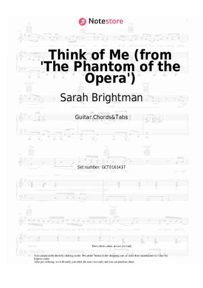 undefined Sarah Brightman, Steve Barton, Andrew Lloyd Webber - Think of Me (from 'The Phantom of the Opera')