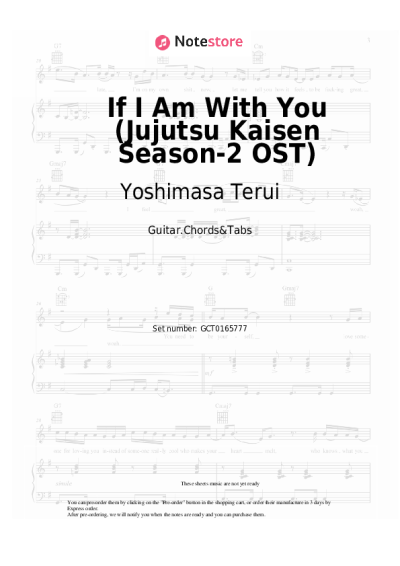 Sheet music, chords Yoshimasa Terui - If I Am With You (Jujutsu Kaisen Season-2 OST)