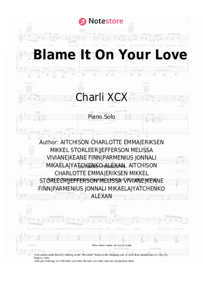 Sheet music, chords Charli XCX, Lizzo - Blame It On Your Love