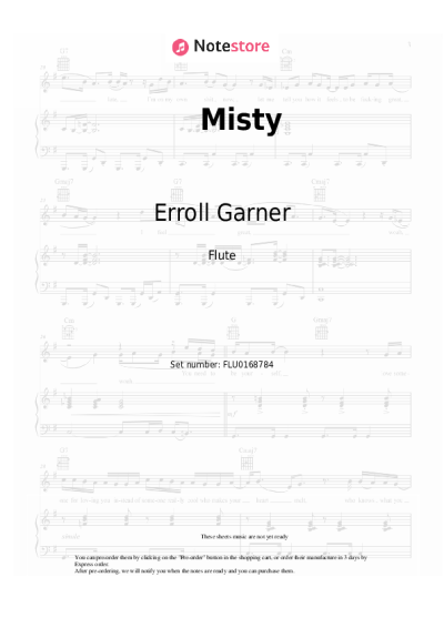 Sheet music, chords Erroll Garner - Misty