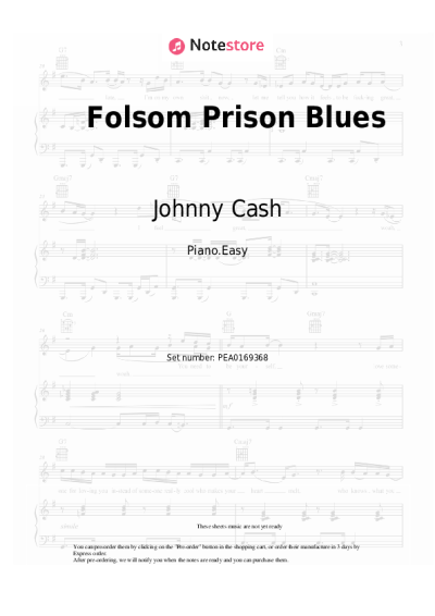 Sheet music, chords Johnny Cash - Folsom Prison Blues