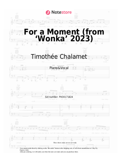 undefined Timothée Chalamet, Calah Lane - For a Moment (from ‘Wonka’ 2023)