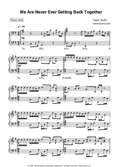 undefined Taylor Swift - We Are Never Ever Getting Back Together