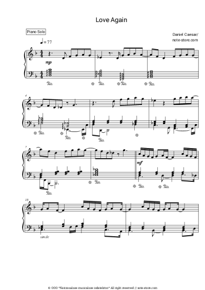 Sheet music, chords Daniel Caesar, Brandy - Love Again