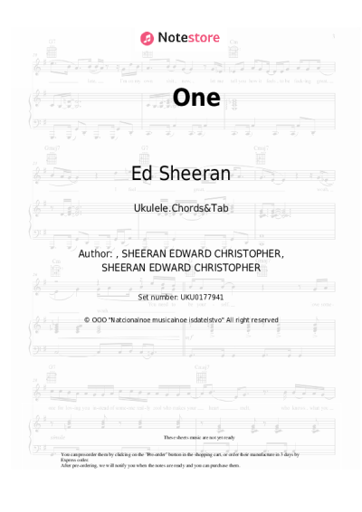 Sheet music, chords Ed Sheeran - One