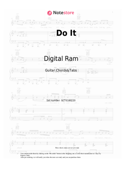 Sheet music, chords Digital Ram - Do It