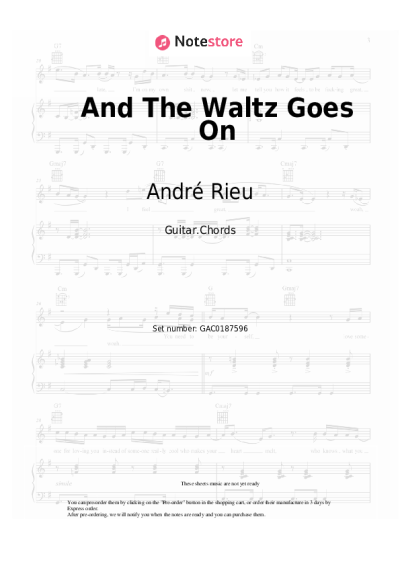 Sheet music, chords André Rieu, Anthony Hopkins - And The Waltz Goes On