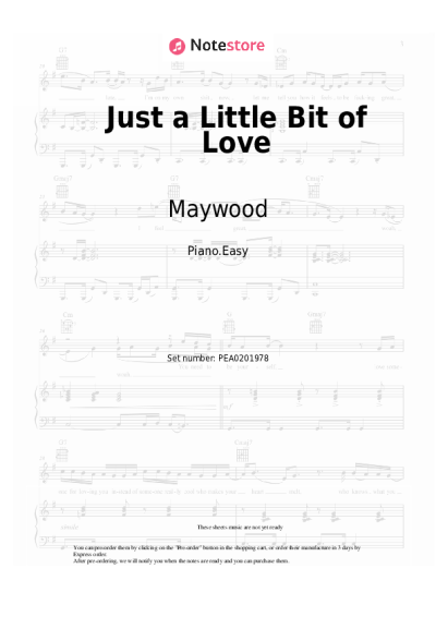 Sheet music, chords Maywood - Just a Little Bit of Love