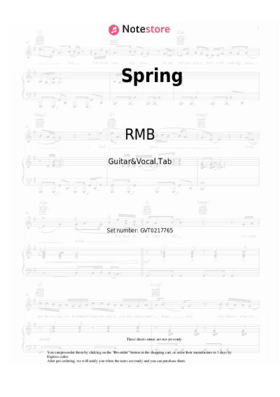 Sheet music, chords RMB - Spring