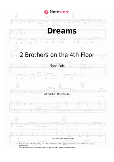Sheet music, chords 2 Brothers on the 4th Floor - Dreams