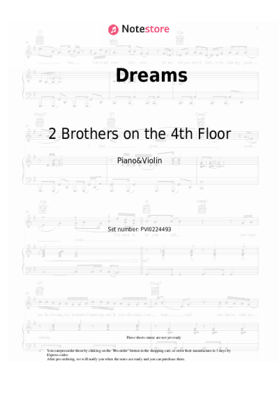 Sheet music, chords 2 Brothers on the 4th Floor - Dreams