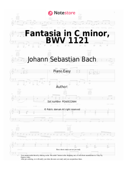 undefined Johann Sebastian Bach - Fantasia in C minor, BWV 1121