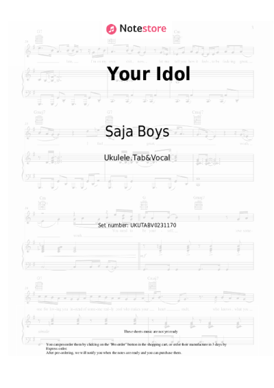 Sheet music, chords Saja Boys, Andrew Choi, Neckwav, Danny Chung, Kevin Woo, SamUIL, KPop Demon Hunters Cast - Your Idol