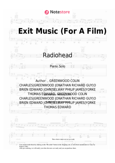 undefined Radiohead - Exit Music (For A Film)