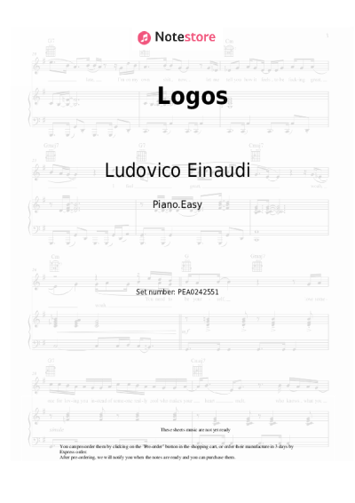 Sheet music, chords Ludovico Einaudi - Logos