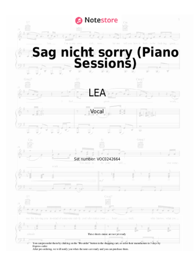 undefined LEA - Sag nicht sorry (Piano Sessions)
