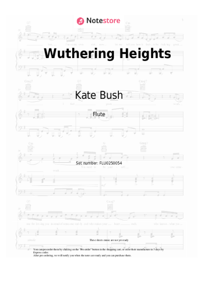 Sheet music, chords Kate Bush - Wuthering Heights