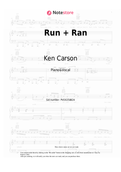 Sheet music, chords Ken Carson - Run + Ran
