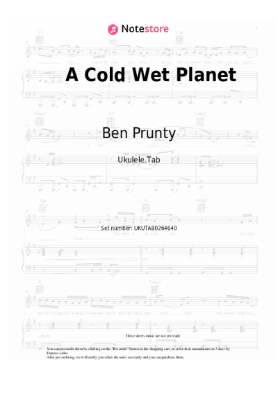 Sheet music, chords Ben Prunty - A Cold Wet Planet