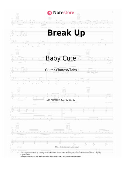 Sheet music, chords Baby Cute - Break Up
