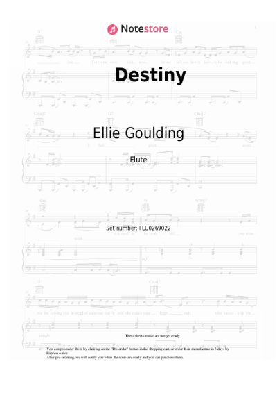 Sheet music, chords Ellie Goulding - Destiny