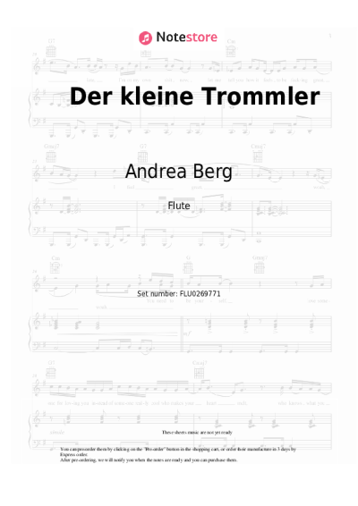 Sheet music, chords Andrea Berg - Der kleine Trommler