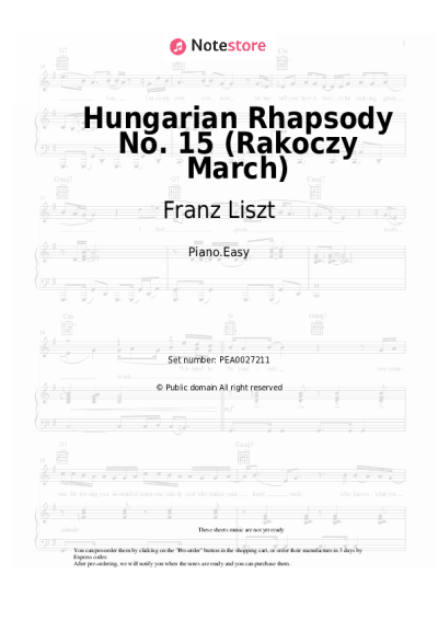 undefined Franz Liszt  - Hungarian Rhapsody No. 15 (Rakoczy March)