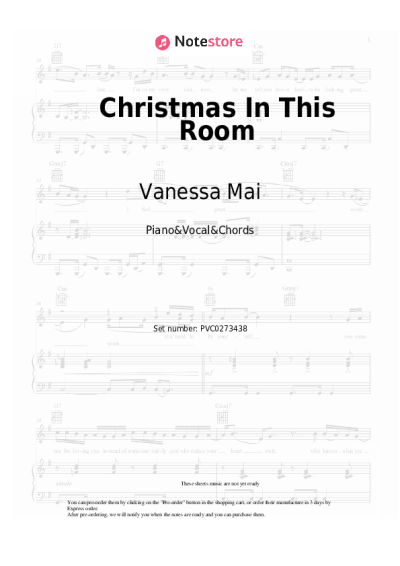 Sheet music, chords Vanessa Mai - Christmas In This Room