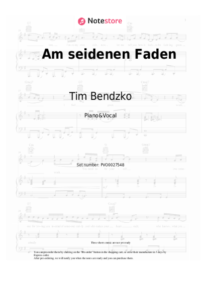undefined Tim Bendzko - Am seidenen Faden