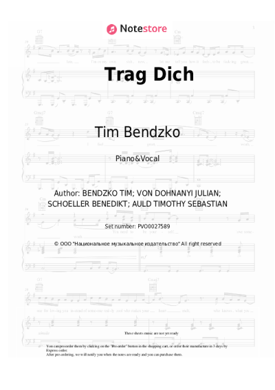 undefined Tim Bendzko - Trag Dich
