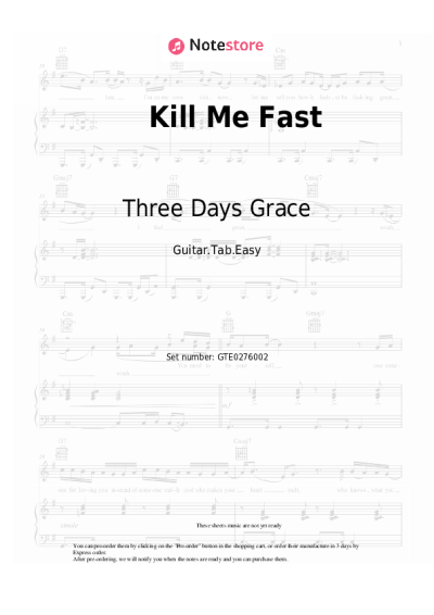 undefined Three Days Grace - Kill Me Fast