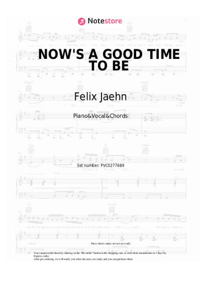 Sheet music, chords Felix Jaehn, Sarah Barrios - NOW'S A GOOD TIME TO BE