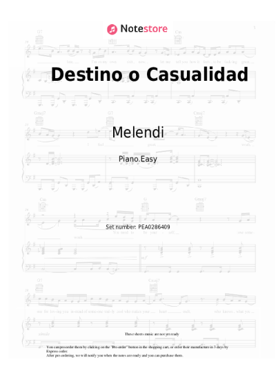 Sheet music, chords Melendi, Ha*Ash - Destino o Casualidad