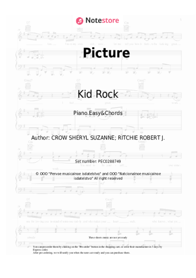 Sheet music, chords Kid Rock, Sheryl Crow - Picture