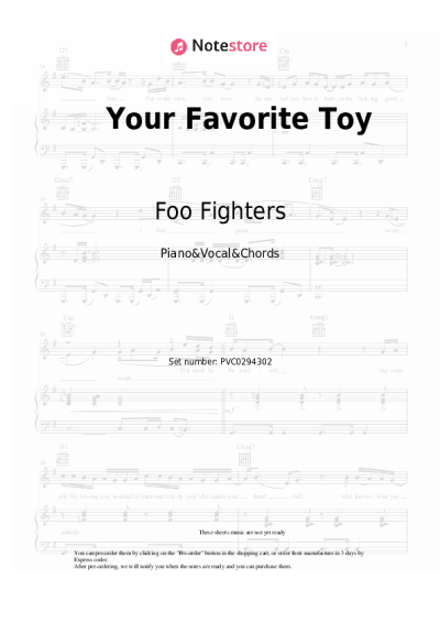 Sheet music, chords Foo Fighters - Your Favorite Toy