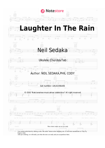 Sheet music, chords Neil Sedaka - Laughter In The Rain