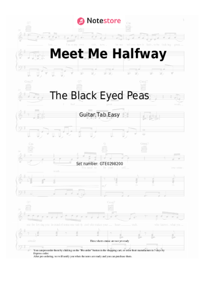 Sheet music, chords The Black Eyed Peas - Meet Me Halfway