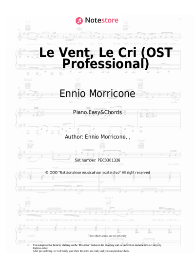 Sheet music, chords Ennio Morricone - Le Vent, Le Cri (OST Professional)