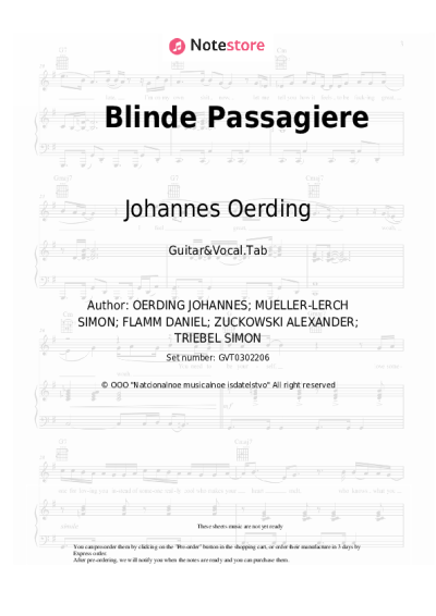 undefined Johannes Oerding - Blinde Passagiere