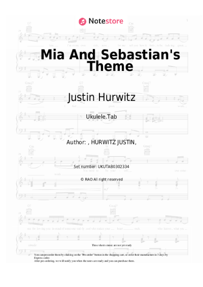 Sheet music, chords Justin Hurwitz - Mia And Sebastian's Theme